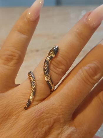 Bague ajustable original serpent motif léopard tendance