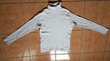 Pull fin col roulé femme blanc 40 Adèle Joris