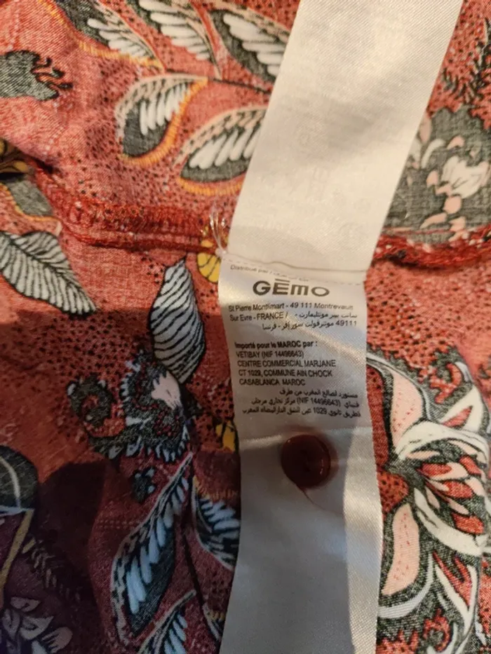 Chemise manche 3/4 rouge motif - photo numéro 9