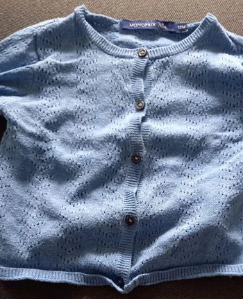 Gilet bleu 12 mois monoprix