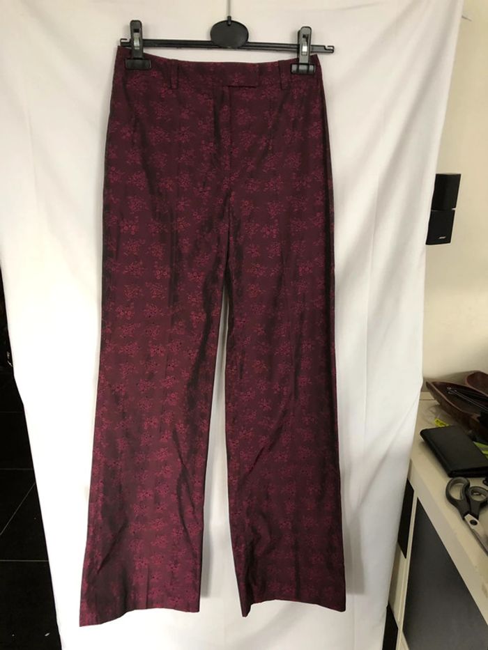 Pantalon violet en satin taille 34 comme neuf - photo numéro 4