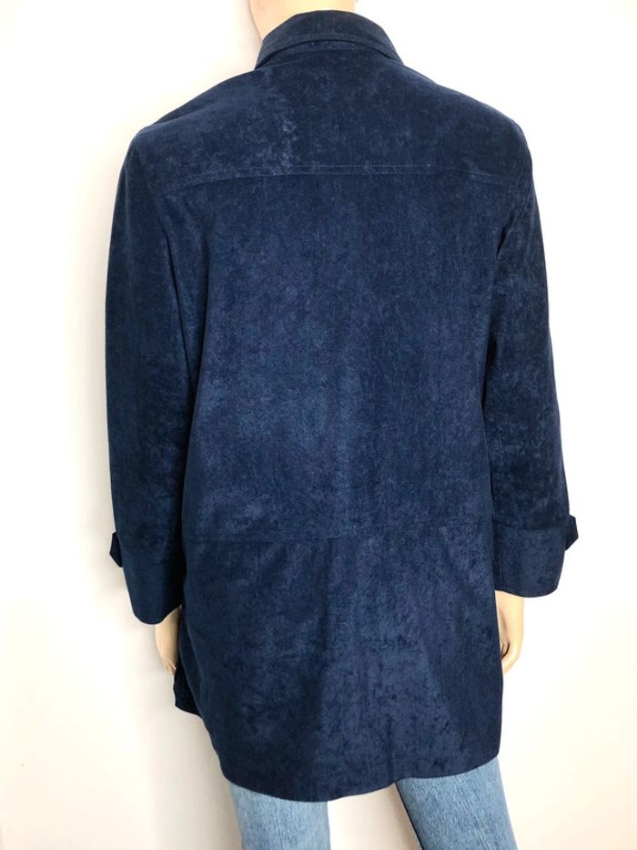 Très belle chemise style velour bleue nuit taille 40 (voir mesures) - photo numéro 4