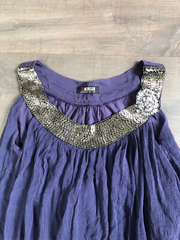 Robe Morgan chic violette en soie taille 36 - photo numéro 2