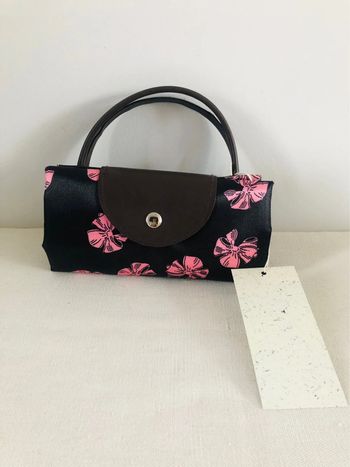 Sac shopping pliable fourre tout fermeture zip et pression