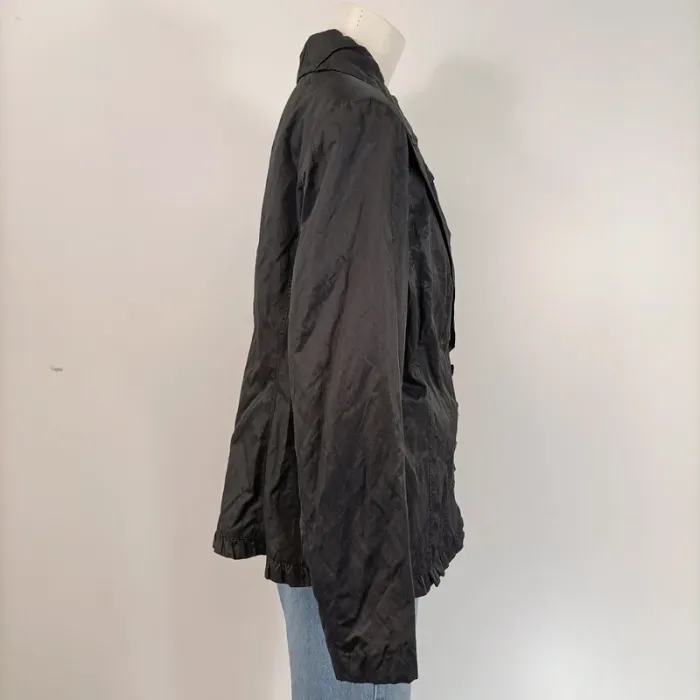 Veste créateur à volant - col et couture volants - Noir argenté Taille 44 A106 - photo numéro 5