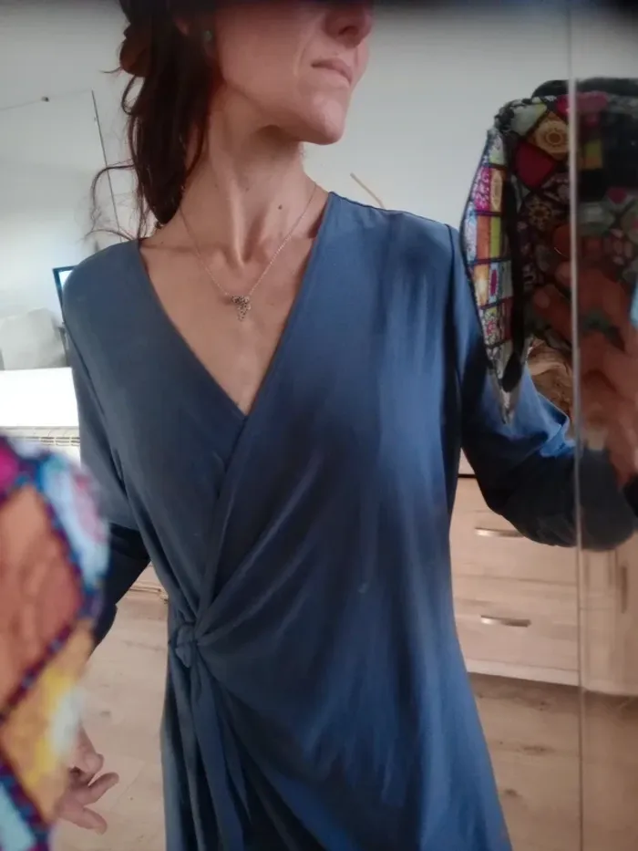 Robe portefeuille  taille L gris foncé c87 - photo numéro 6