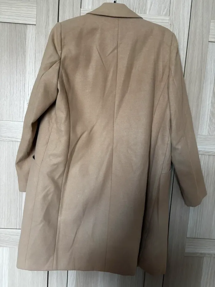Manteau col tailleur aspect lainage beige KIABI t.44 - photo numéro 4