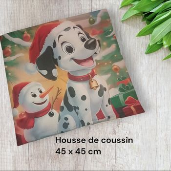 Housse de coussin noel dalmatiens