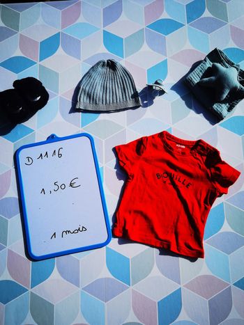 D1116 - tee shirt garçon 1 mois