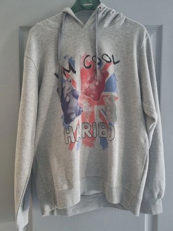 Sweat à capuche original unisexe - Taille L / 40 - Haribo - Gris floqué Haribo