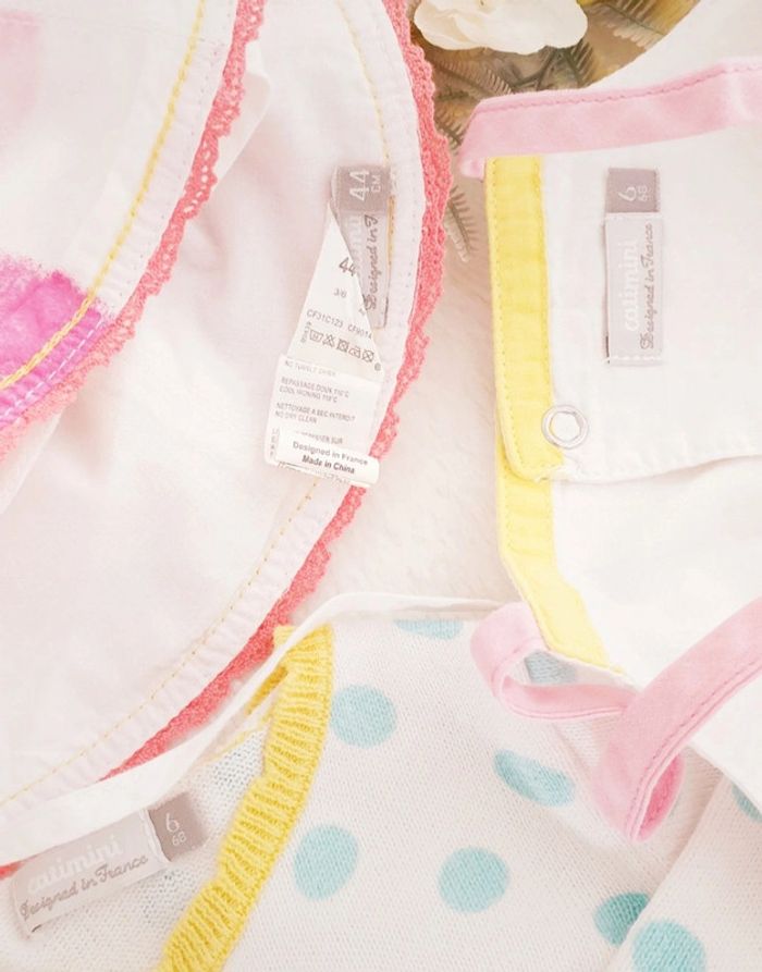 Ensemble Robe Gilet Cardigan Chapeau Coton Catimini Taille 6 mois - photo numéro 5