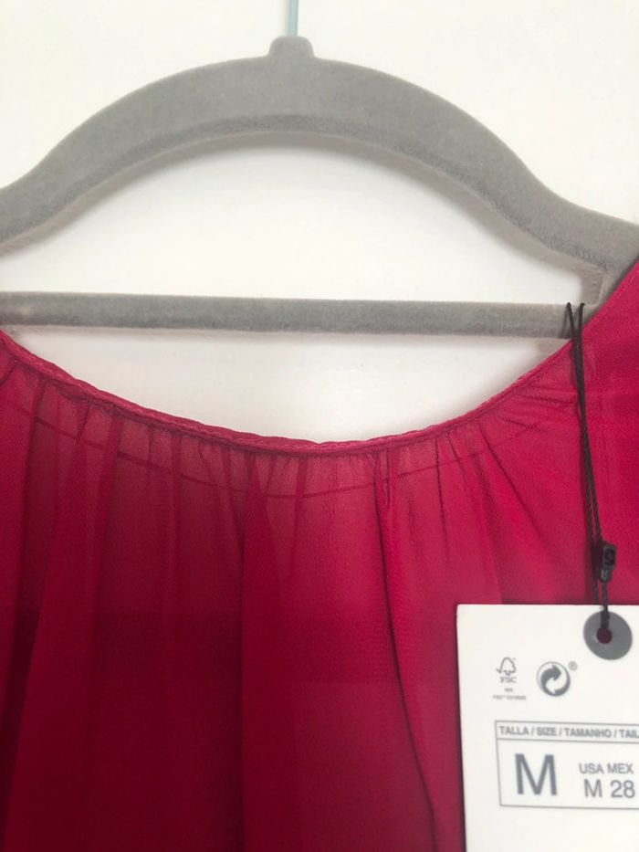 Superbe belle blouse fuchsia Zara neuve avec étiquette taille M - photo numéro 3