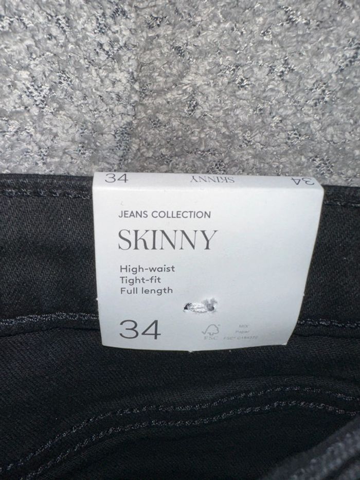 Jean skinny Abby noir taille haute MANGO - photo numéro 5