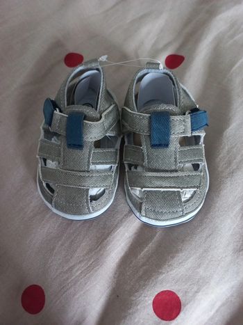 Sandales bébé grises et bleues 19 neuves