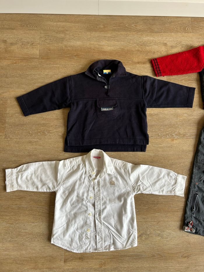 Lot garçon 3 ans – Winnie, chemise, sweat et pantalon cargo gris - photo numéro 2
