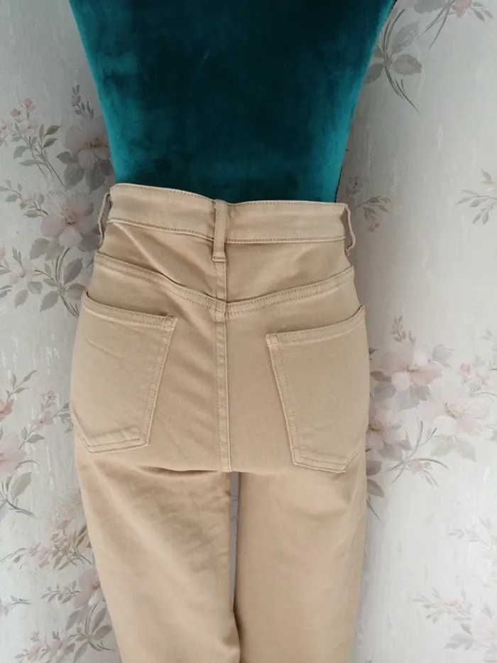 Pantalon beige cammel skinny taille haute avec boutons / jennyfer / (40) - photo numéro 7