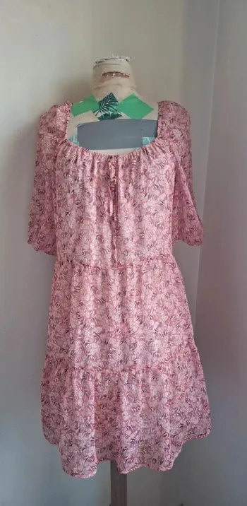 Robe fluide à imprimé floral, Camaïeu - neuve, taille L