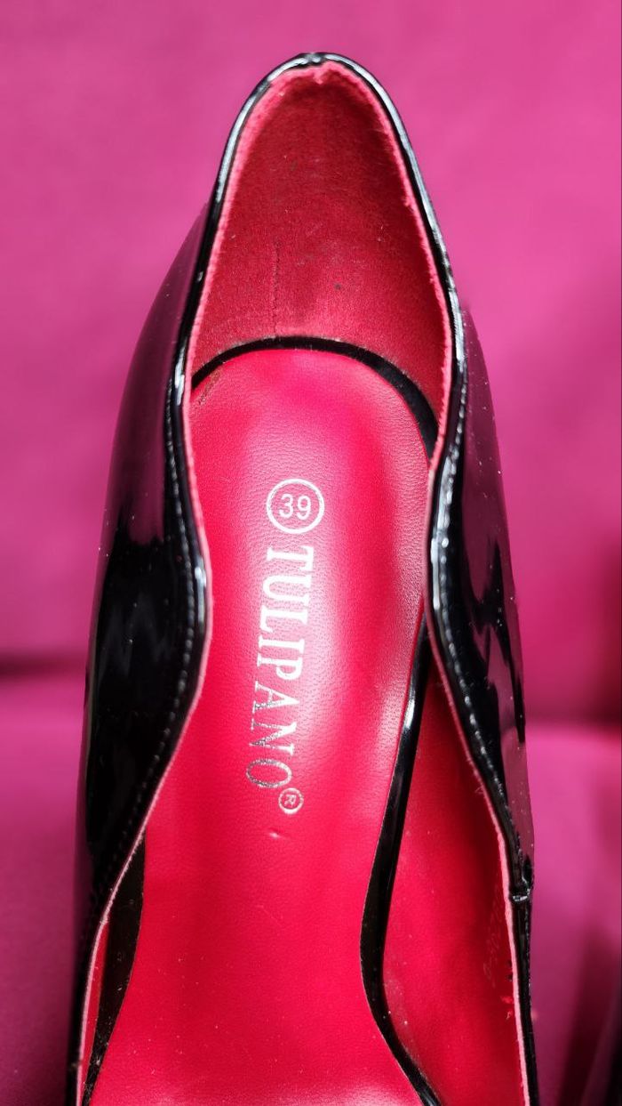 Escarpins à Talons Aiguilles en Cuir Verni Tulipano – Doublure en Cuir Véritable – Taille EU 39 (Con - photo numéro 2