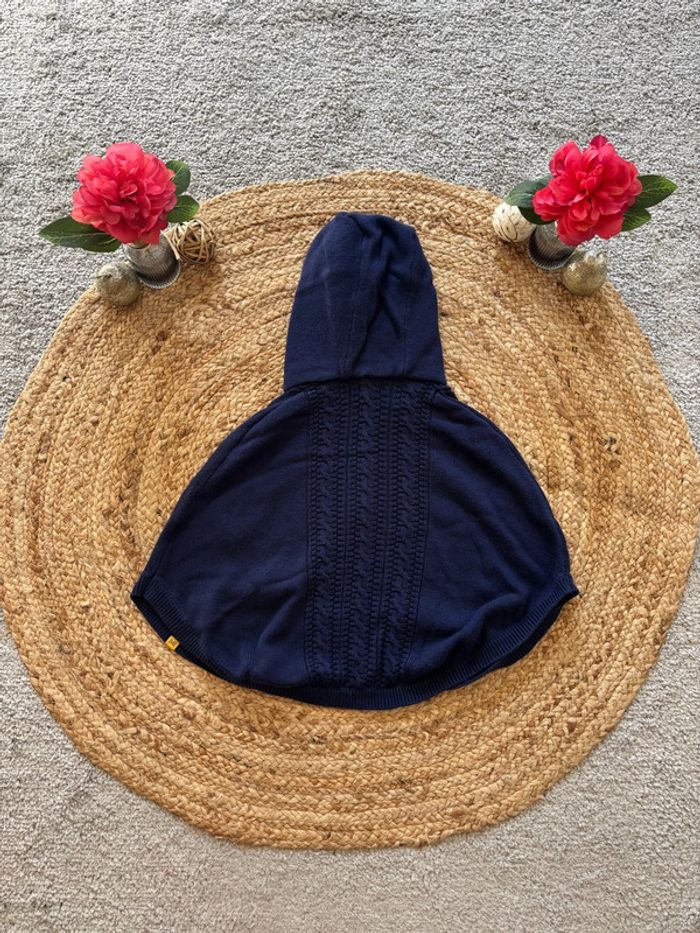 🌺Poncho en maille bleu marine sergent major Taille 6-7ans/122cm🌺 - photo numéro 7