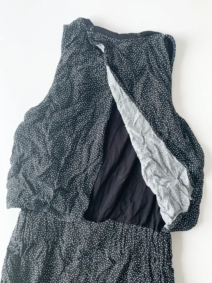 🌸 Combinaison fluide noire à pois – dos ouvert – style chic & casual - Taille XS/S - photo numéro 4