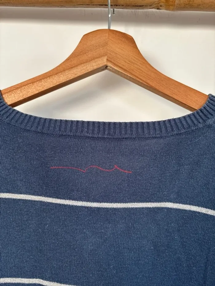 Pull col V bleu à rayures teddy smith taille XXL - photo numéro 7