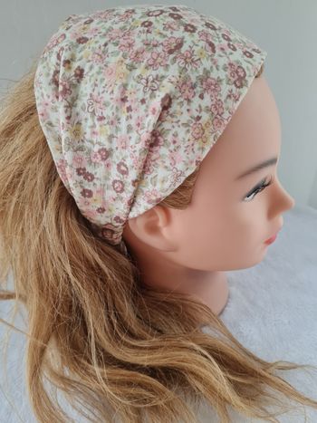 Bandeau fichu fleuri fait main