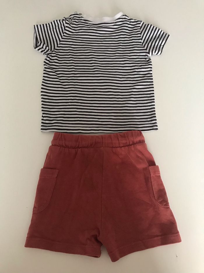 Ensemble bébé t-shirt + short 9M - photo numéro 2