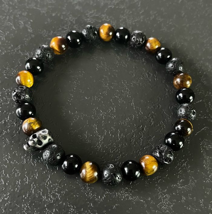 Bracelet perles pierre naturelle Yellow Skull - photo numéro 2