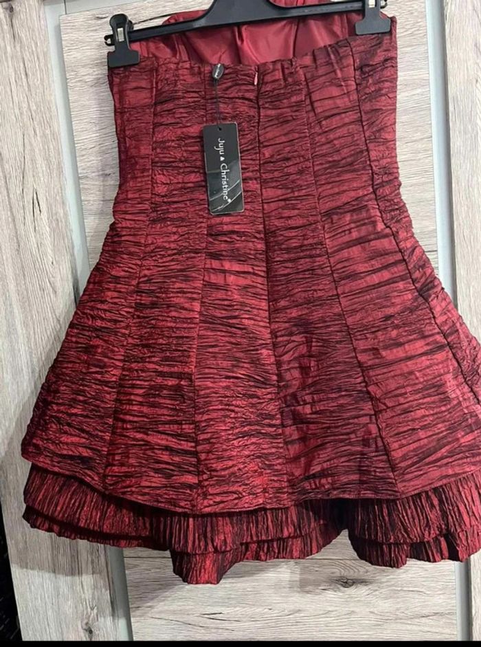 Robe  courte  de  cérémonie  fêtes  cocktail  femme M 38 bordeaux  neuve - photo numéro 4