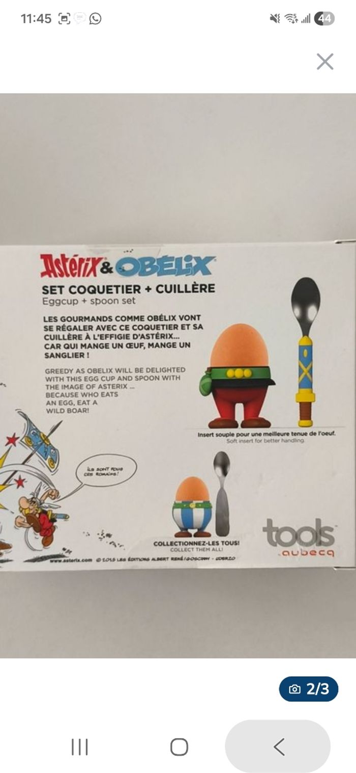 Set Coquetier + cuillere Asterix - photo numéro 2