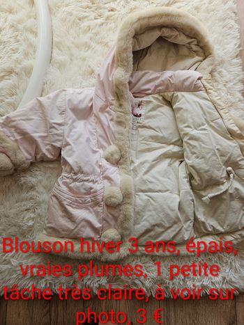 Blouson d'hiver vraies plumes 3 ans