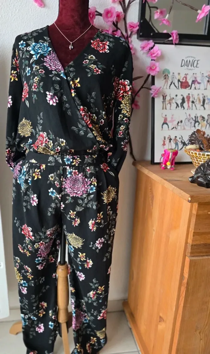 Combinaison fleurie été M Promod Neuve