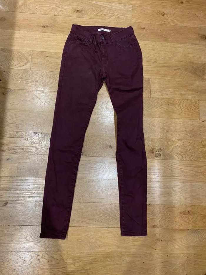 Jean 710 super skinny Bordeaux en 26 - photo numéro 3