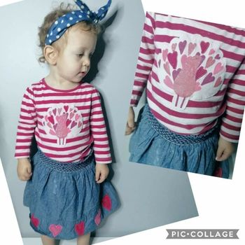 18 mois bébé fille ensemble DPAM t-shirt et jupe