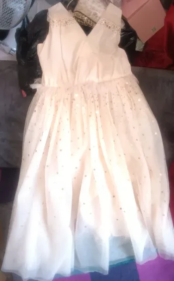 Robe de cérémonie crème tape à l'oeil