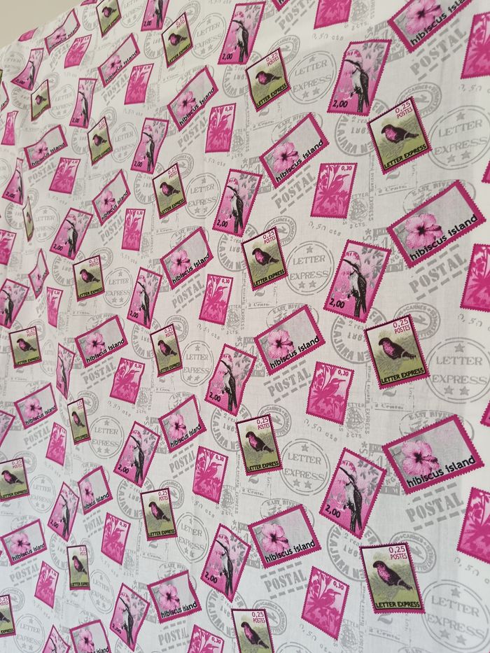 Tissu motif timbre neuf - photo numéro 3