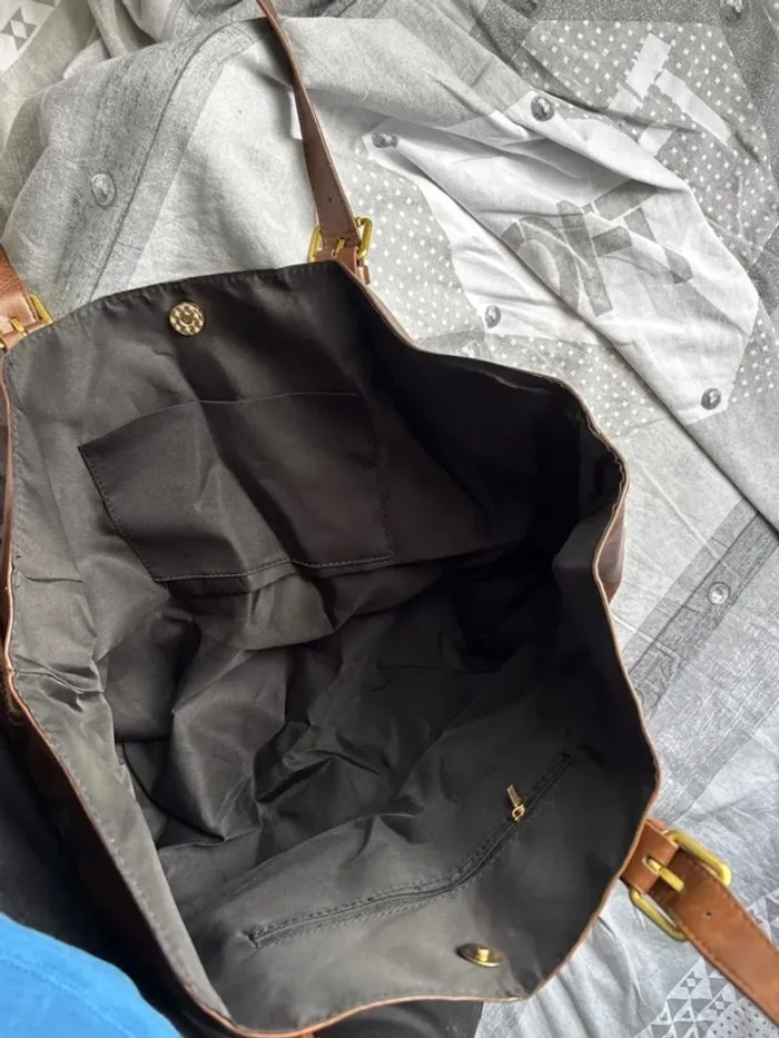 Sac à main large pour femme, vintage y2k, neuf, marron - photo numéro 4