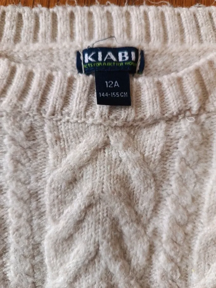 Pull torsades crème Kiabi 12A - photo numéro 3