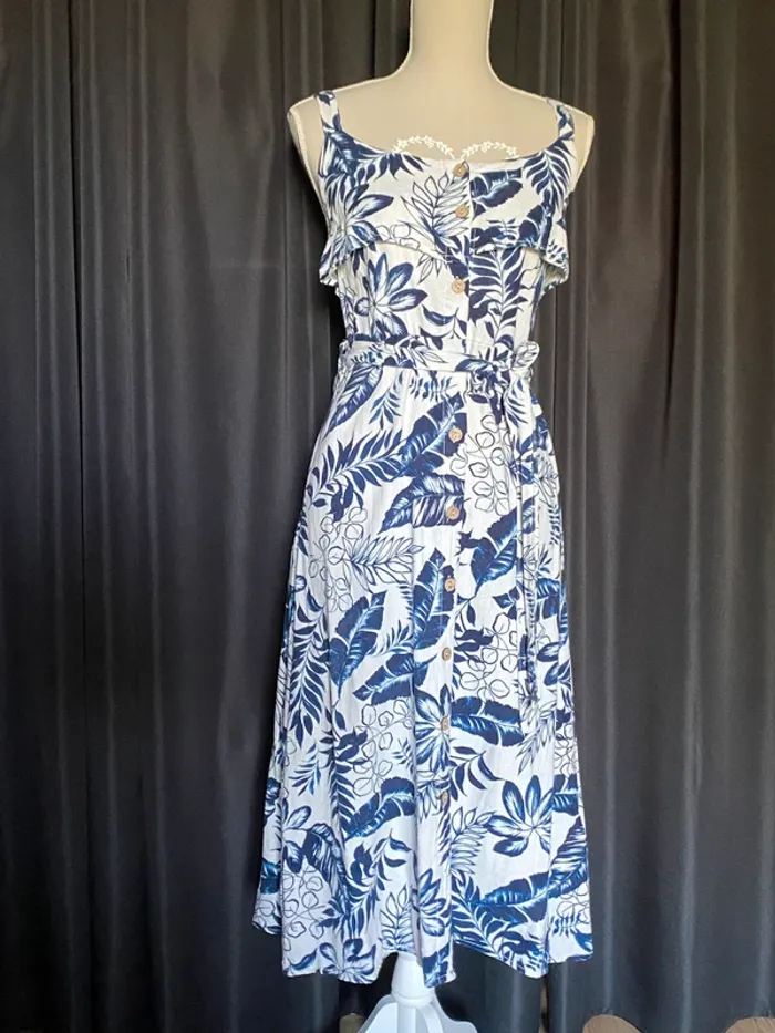 Robe à fleurs viscose et lin