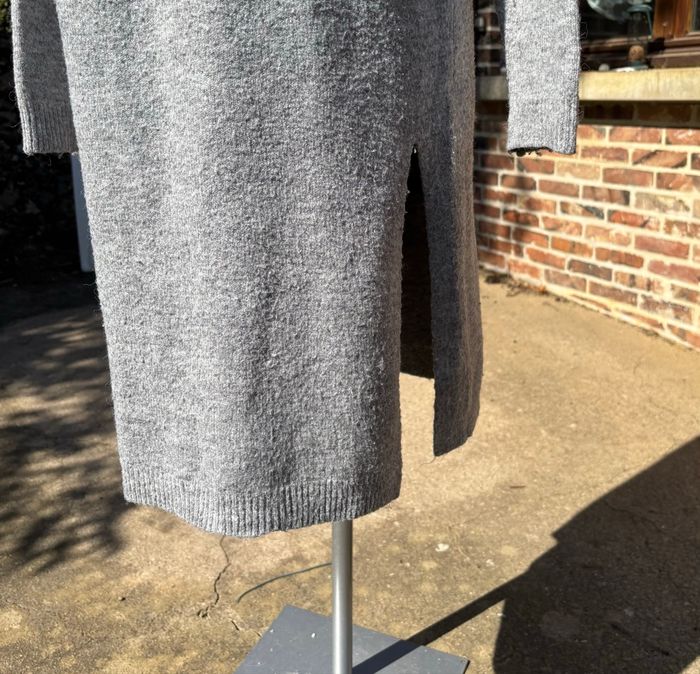 Robe en tricot unie à manches longues – Taille 38/40 – Gris - photo numéro 2