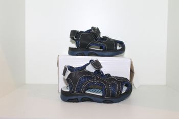 jolie sandales nus pieds noire et bleue 22