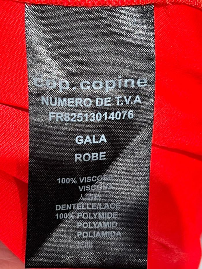 Robe Gala Rouge, dentelle, voile, Copcopine, taille 36 - photo numéro 18