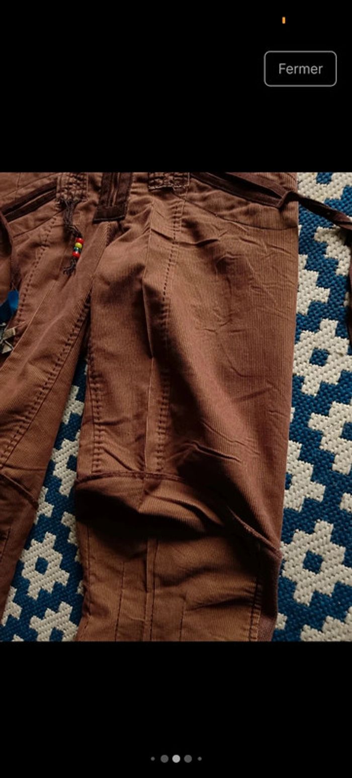 Marithé et François Girbaud | Pantalon court marron | t 34 - photo numéro 14