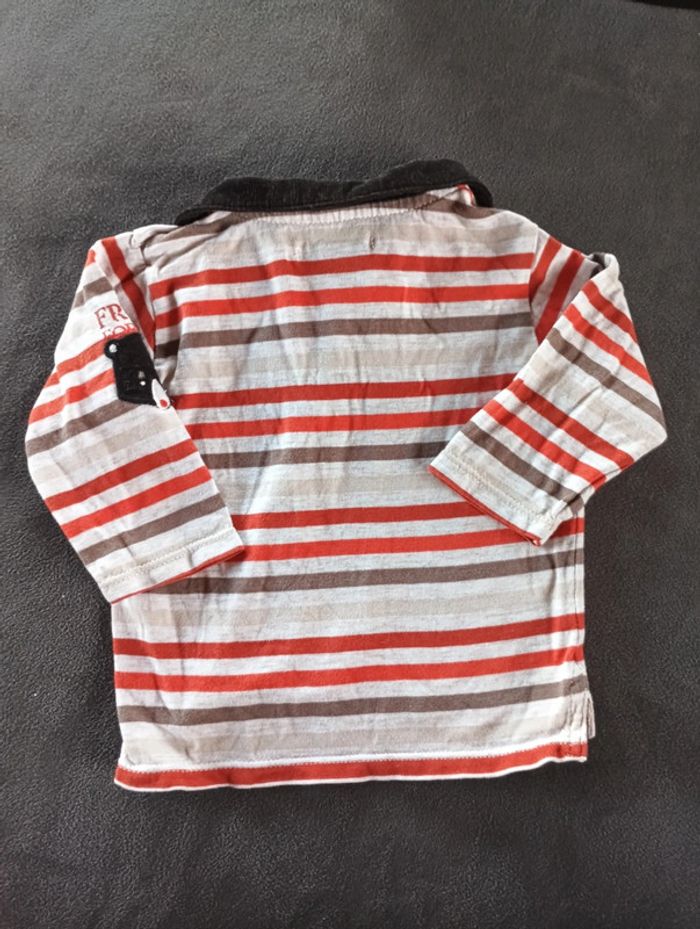 Polo manches longues Garçon 6 mois rayé ours Obaïbi - photo numéro 5