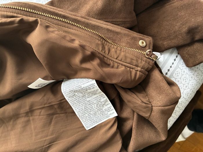 Veste Bomber effet daim Marron Foncé - Taille L - Neuve - photo numéro 5