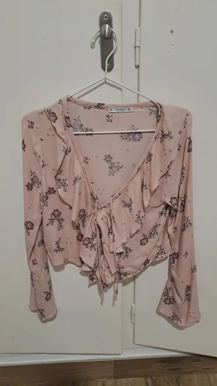 Blusa rosa flores lazada