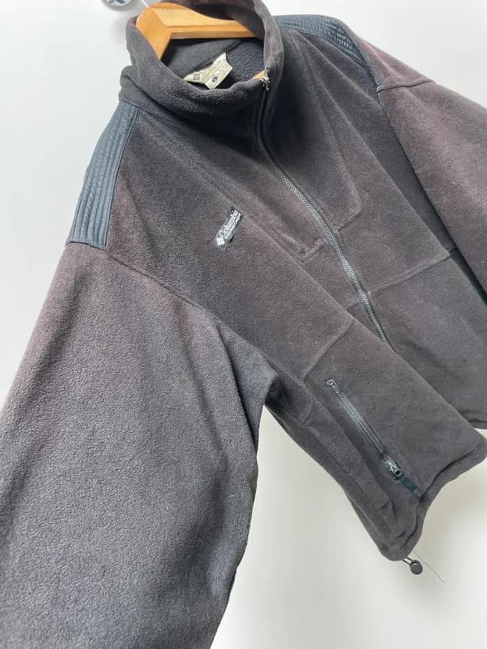 Columbia Vintage Black Fleece Polaire Zip Jacket Mens - photo numéro 4