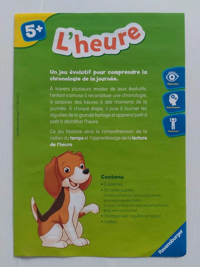 Jeu de société pour apprendre l'heure, complet et pas abîmé - photo numéro 7