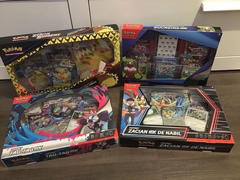 Lot coffrets cartes Pokémon Pikachu Zénith Suprême origine perdue étincelles déferlantes