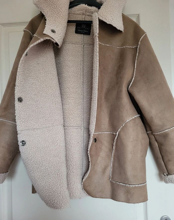 Manteau femme zara fausse fourrure et velours - photo numéro 5